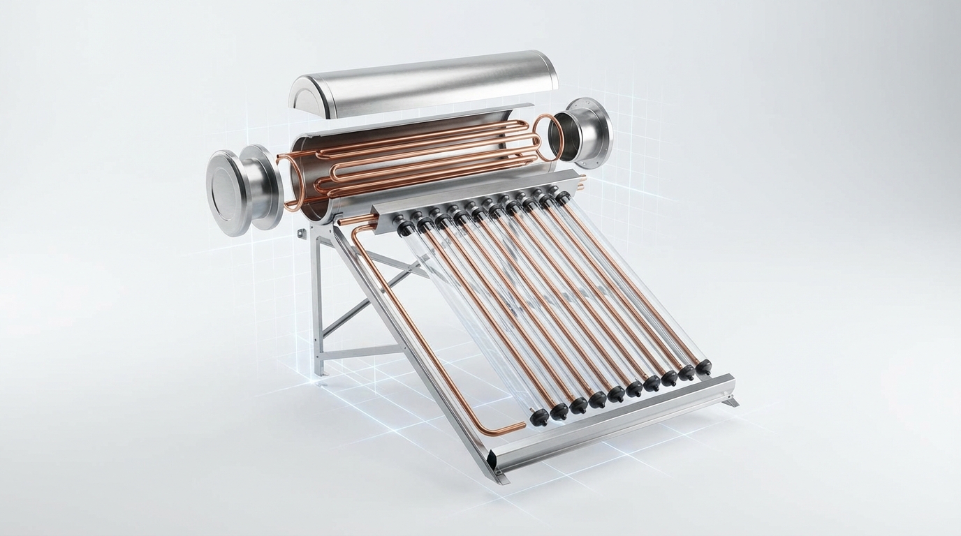 Technical Diagram of Solar Heater